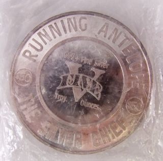 Running Antelope Silver Chief 999 Fine Silver 5 oz Bullion Round $50 