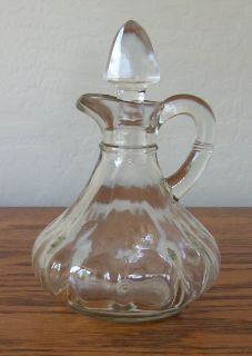 Vintage ~ Oil & Vinegar Cruet ~ Clear Glass with Glass Stopper