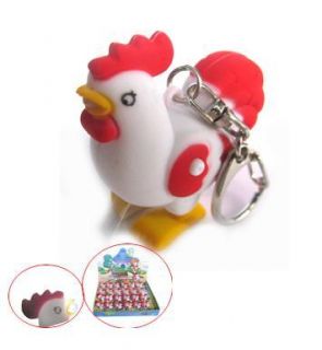 Rooster Flashlight LED Keychain Crows Cute Chicken