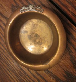 antique handmade sterling and copper mexico ash tray cigar cigarette 