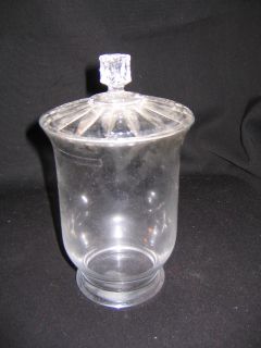 vintage glass candy apothecary jar vase with lid 7 3/4 high