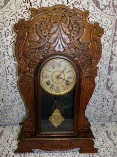 Antique 1895 1905 Wm. L. Gilbert Egyptian No 60 Pendulum Clock