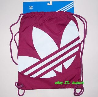 ADIDAS ADICOLOR GYMSACK Pink White trefoil logo drawstring backpack 