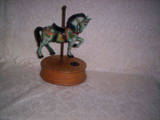 Musical Antique Style Carousel Horse On Oak Base 1985 9 Box
