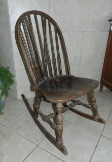 Antique Knitting Sewing Rocker Armless Rocking Chair