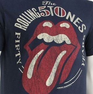   THE ROLLING STONES 50TH ANNIVERSARY ADULT MENS TEE T SHIRT NAVY BNWT