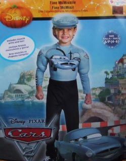   NEW CARS 2 FINN McMISSILE SIZE 4 6 MUSCLE PADDED COSTUME WITH HAT