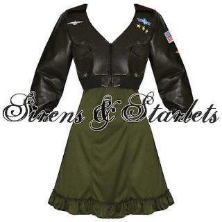 LADIES NEW SEXY SEXY US AIR FORCE TOP GUN MILITARY PINUP FANCY DRESS 