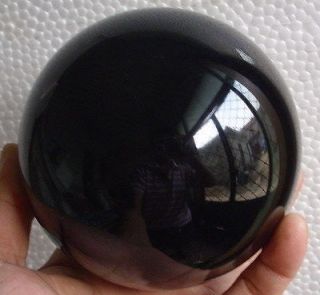 Rare Natural Black Obsidian Quartz Crystal Ball 60mm with stand