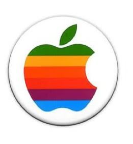 Apple Mac Logo 1 inch Pin Button Badge Retro 1980s