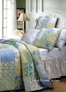 moroccan jade green blue paisley quilt set king time left