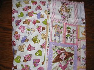 Newly listed Quilt Fabric Panel HEY CUPCAKE Plus ONE YARD Loralie 