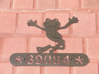 frog metal home address wall decor house art plaque more