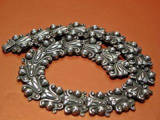 Vintage ALFREDO VILLASANA Taxco Sterling Silver Repousse Necklace 