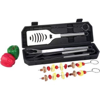   Steel Barbeque Grill Tool Set Case BBQ Outdoor Accessories