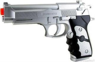 LARGE FULL SIZE 45 M9 92 AIRSOFT GUN SILVER GRIP PISTOL BERETTA rifle 