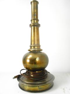 Antique Brass Table Lamp Large Solid Art