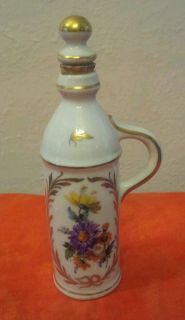 ANTIQUE French Vase/ EUROPEAN FLORAL HAND PAINTED MINIATURE Perfume 