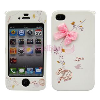   Pink Bowknot Design Hard Case Cover for Apple iPhone 4S 4G 4