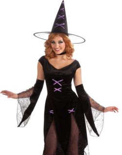   Black Gothic Madonna Of Salem Witch Adult Womens Halloween Costume STD