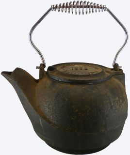 Antique Thompson Parkins 1868 Cast Iron Tea Kettle
