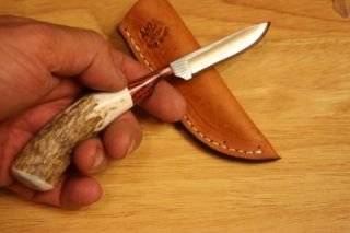 Anza 2012 Spiker Stag Handle Knife w Sheath Made in USA
