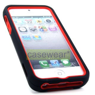 Black Red Retractable Kickstand Double Layer Hard Case Cover for Apple 