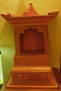 asian painted wood buddhist home alter shrine butsudan time left