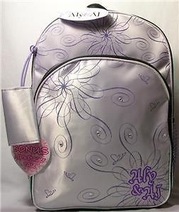 aly aj heart backpack black silver purple glitter new one