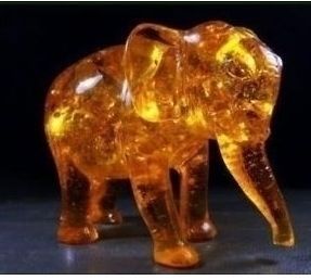   Handicraft Tibet Decoration Carving vivid Elephant amber statue