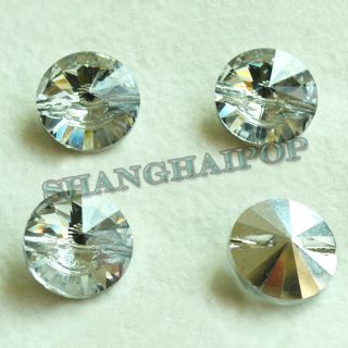 50PCs Crystal Diamante Round Button for Shirt Dress Craft Wholesale 