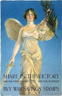 WWI BUY WAR BOND STAMP WINGED VICTORY HOME FRONT HASKELL COFFIN POSTER 
