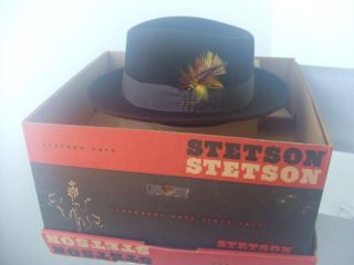Vintage Stetson Fedora Box Paper Ashland 7 3 8 Brown