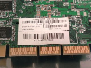 ATI RADEON 9200SE 128MB DDR TVO VIDEO CARD AGP 8X