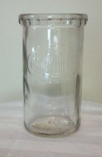 Vintage Antique Embossed Cottage Cheese Milk Glass Jar 12 oz