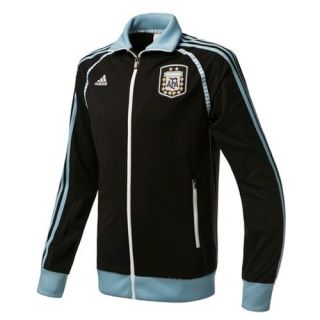 New Adidas Mens Argentina Track Top Soccer Football Black Blue Jersey 