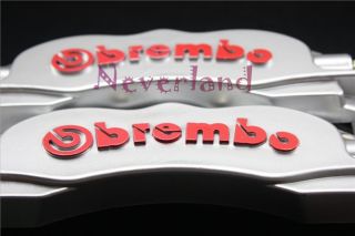 Front Universal Disc Brake Caliper Covers Brembo Look 3D Silver Car 