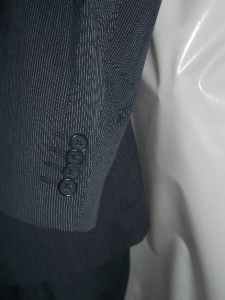 Arnold Brant Cotton Nylon Navy w White Stripe 2BTTN Suit 44R Pants 
