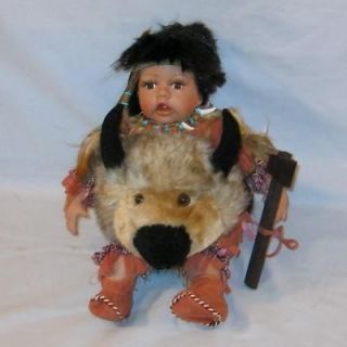 motega 16in cathay porcelain indian doll on buffalo blanket one day 