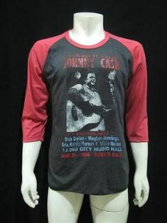 Johnny Cash FABULOUS Tour 1986 Vintage Re Printed Jersey T Shirt Women 