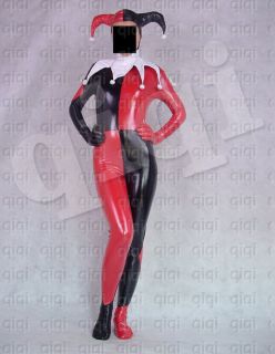 latex rubber 0 45mm harley quinn catsuit outfit suit