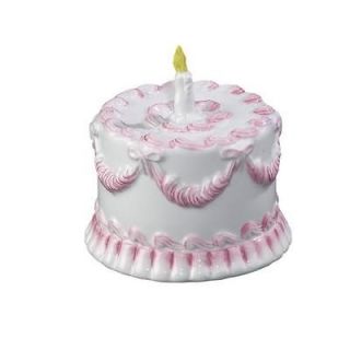 Andrea by Sadek Pink Birthday Cake Porcelain China Bank Babys First 
