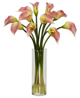 Calla Lily Silk Flowers in Acrylic Water in 3 Colors by Nearly Natural 