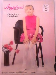 Girl w/Bow Lace Design Pantyhose (Ang)_ Pageant Flower Girl Dress