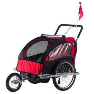   Elite Double Baby Bike Trailer Stroller Child Bicycle Kids Jogger Red