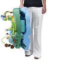   designed with collapsible legs the exersaucer folds easily to fit in