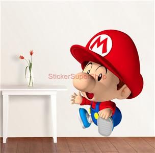 Huge Baby Super Mario Bros Decal Removable Wall Sticker Decor Mural 