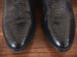 Vintage Dan Post Genuine Python Western Snake Skin Boots Sz 10 M NR 