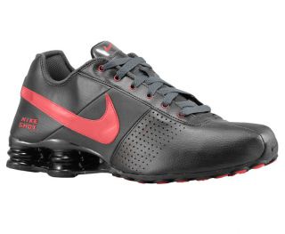   Nike Shox Deliver Leather Running Shoes Black Sport Red 6 5