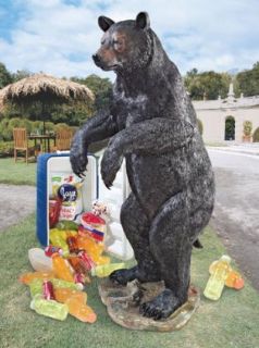 Majestic Black Bear Sculpture Garden Statue 5 Foot Tall